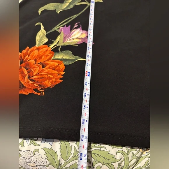 Chico's Flare Long Sleeve Black Floral Pattern Maxi Dress - Picture 9 of 14